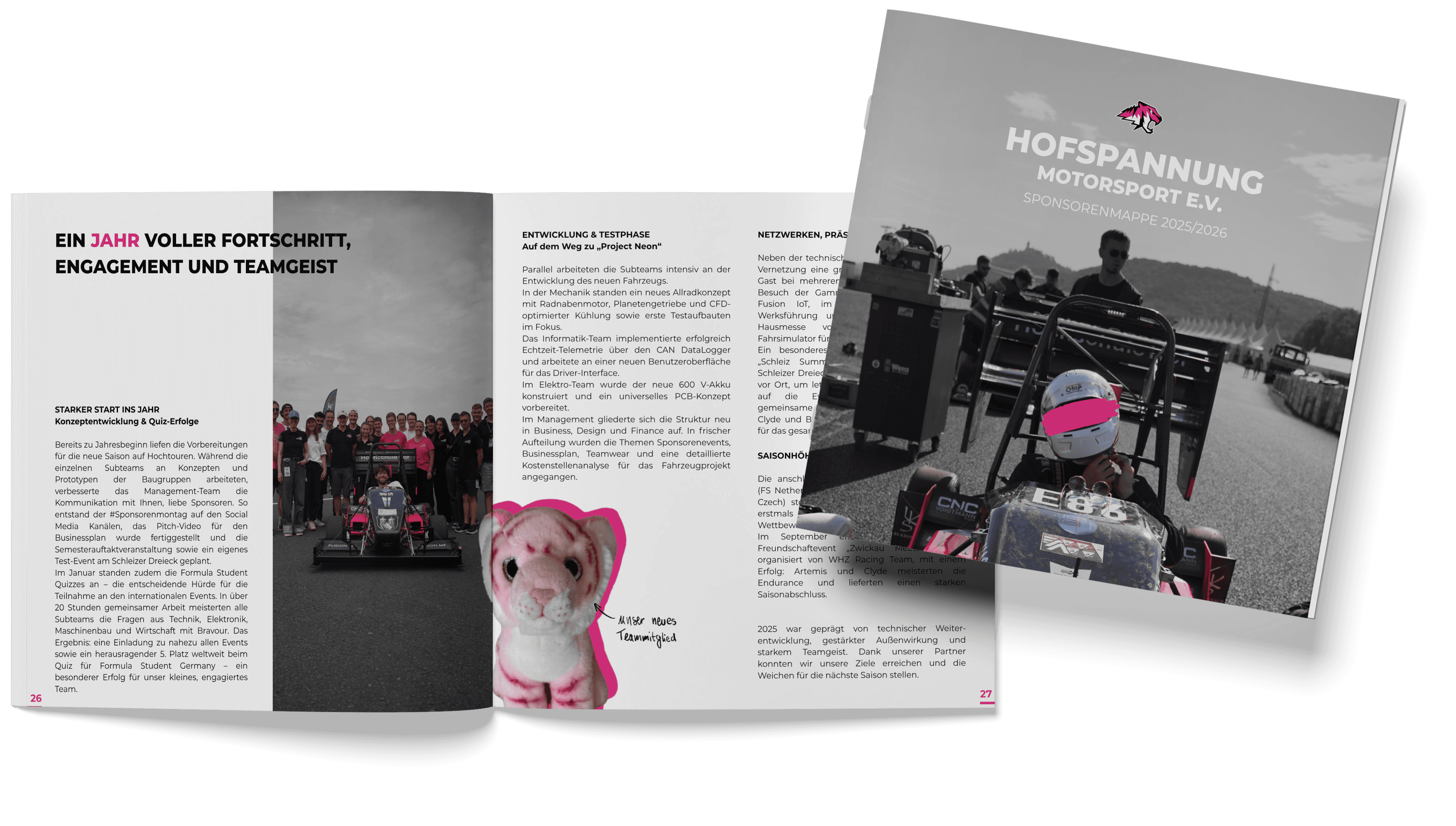Mockup der aktuellen Sponsorenmappe von HofSpannung Motorsport